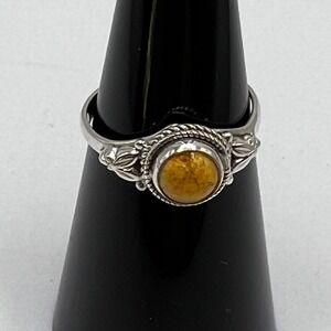 Bumblebee Jasper Sterling Silver Sz 6.5 Southwestern/Navajo Inspired Ring 1.87 g
